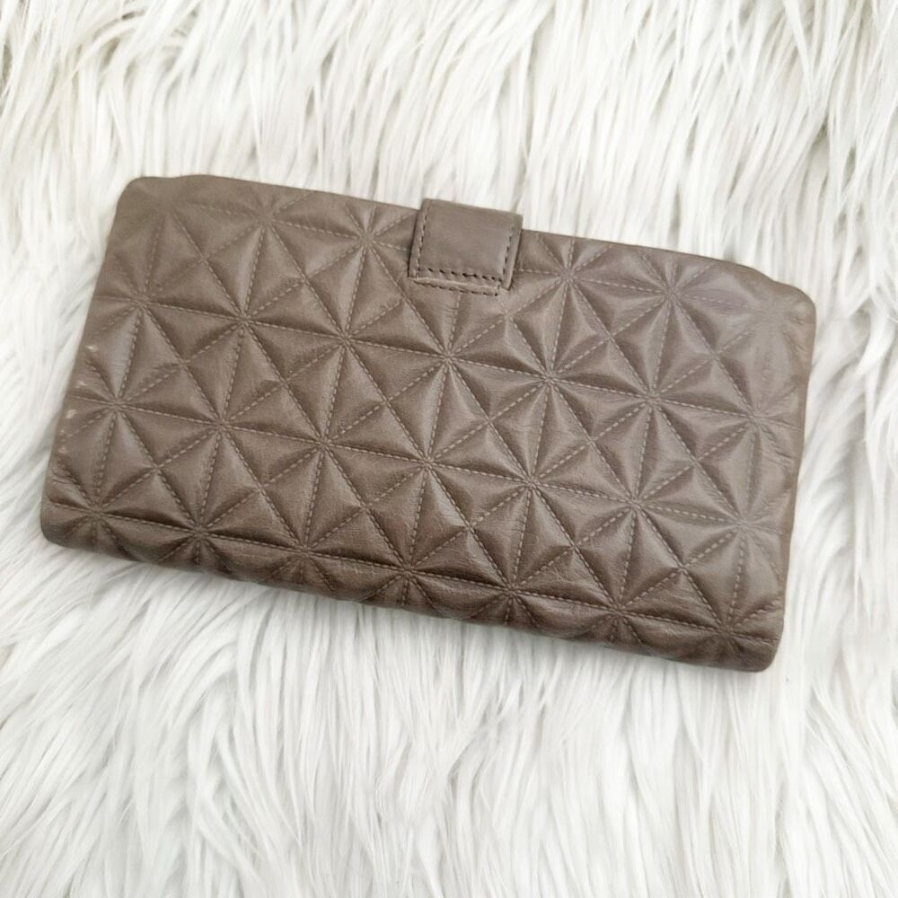 HOBO | Women's Torch Vintage Leather Folio Wallet Taupe "Shadow" Card Slots - Picture 3 of 10